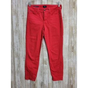 Nydj Clarissa Womens Skinny Ankle Jeans  Dark Pink Sz 4